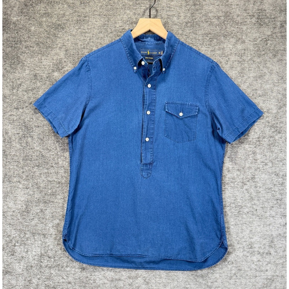 Ralph Lauren Indigo Chambray Shirt Womens‎ Blue Cotton Medium